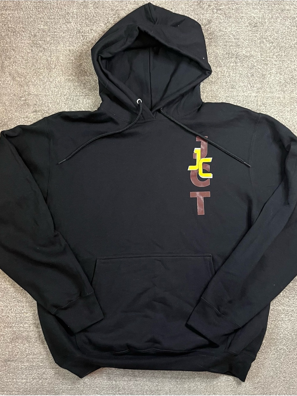 Port and Company Black Hoodie with Vertical logo for Johnson City‎ C1-53 Skater